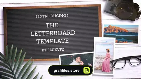 پروژه افترافکت گالری عکس Letter Board Flat Lay Kit