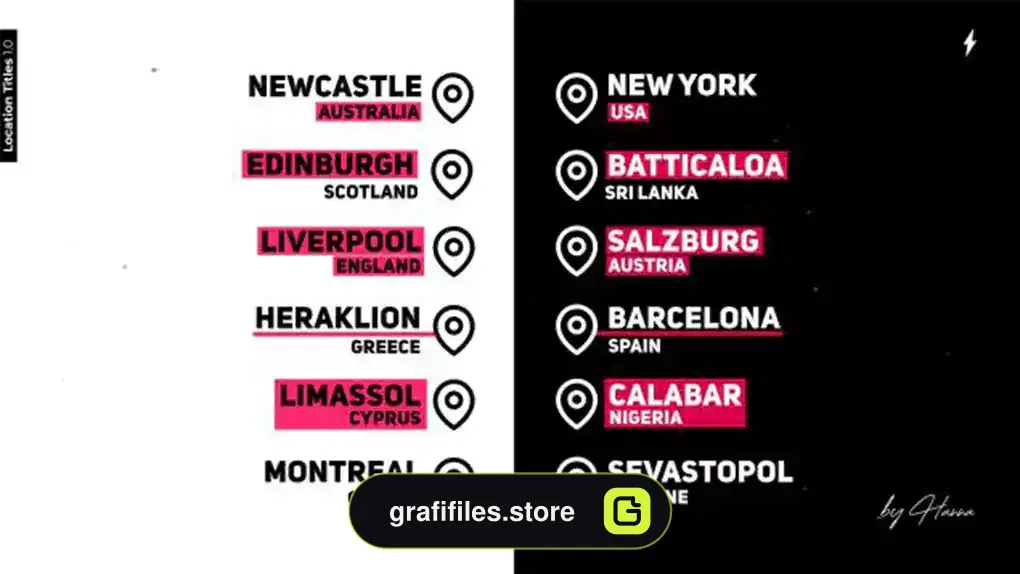 پروژه پریمیر تایتل لوکیشن Location Titles