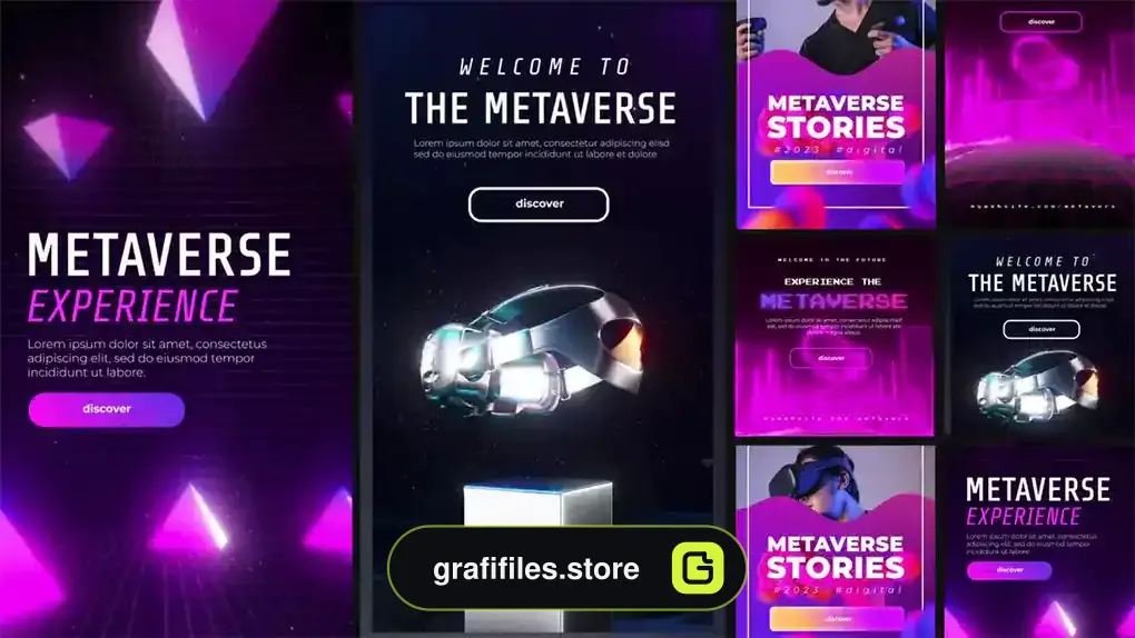 پروژه پریمیر پست و استوری متاورس Metaverse Stories And Posts