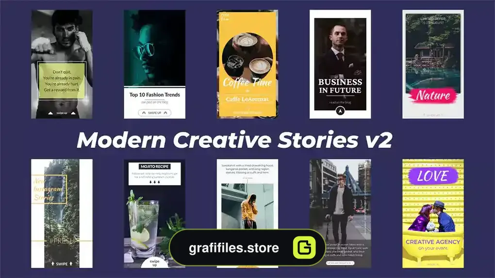 پروژه پریمیر استوری اینستاگرام Modern Creative Stories V2