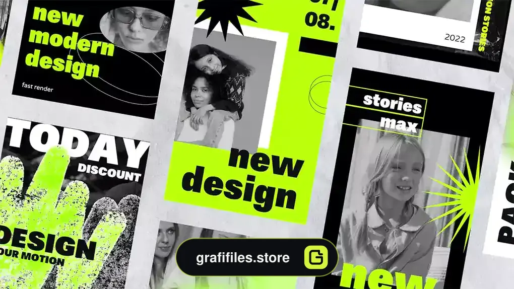 پروژه پریمیر استوری اینستاگرام مدرن Modern Stories Pack