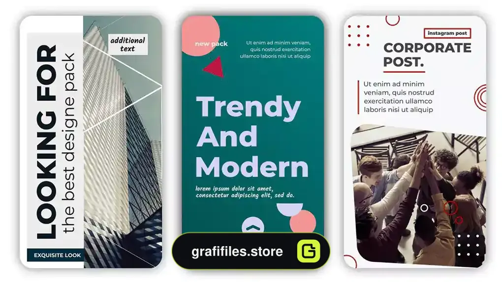 پروژه پریمیر استوری اینستاگرام Modern Stories Pack V2