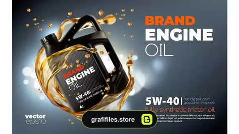 طرح وکتور پوستر تعویض روغن موتور خودر oil change service vector poster