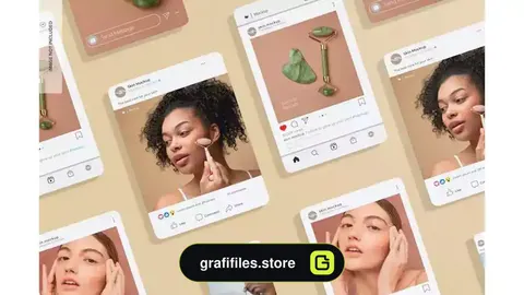 موکاپ شبکه اجتماعی Multi social media screens mockup mosaic