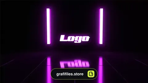 پروژه پریمیر لوگو نئون گلیچ Neon Glitch Logo