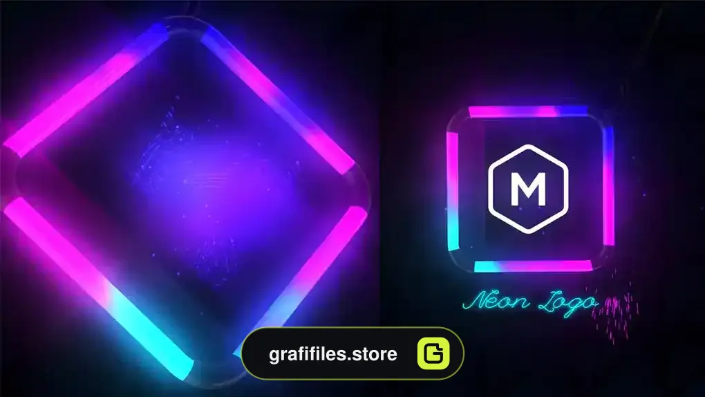 پروژه پریمیر نمایش لوگو نئون Neon Logo Reveal