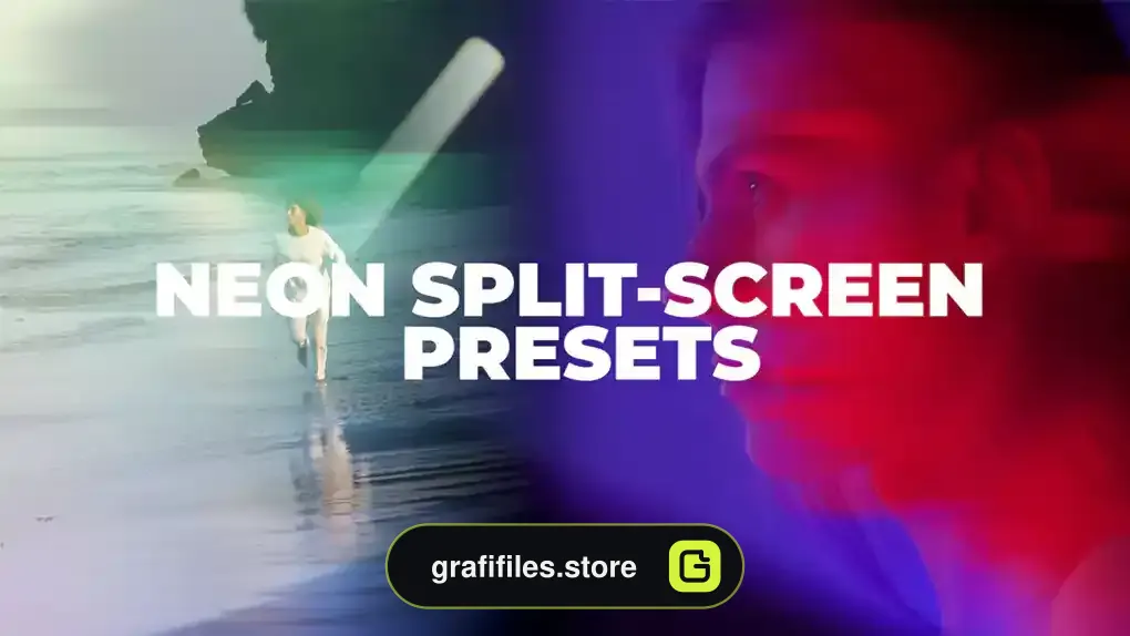 پریست پریمیر تقسیم صفحه نمایش نئونی Neon Split-Screen Presets