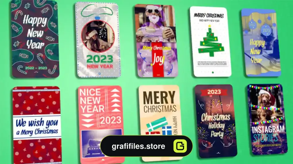 پروژه پریمیر استوری کریسمس اینستاگرام New Year And Christmas Stories