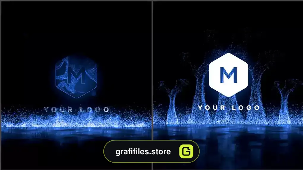 پروژه پریمیر نمایش لوگو پارتیکلی Particle Burst Logo