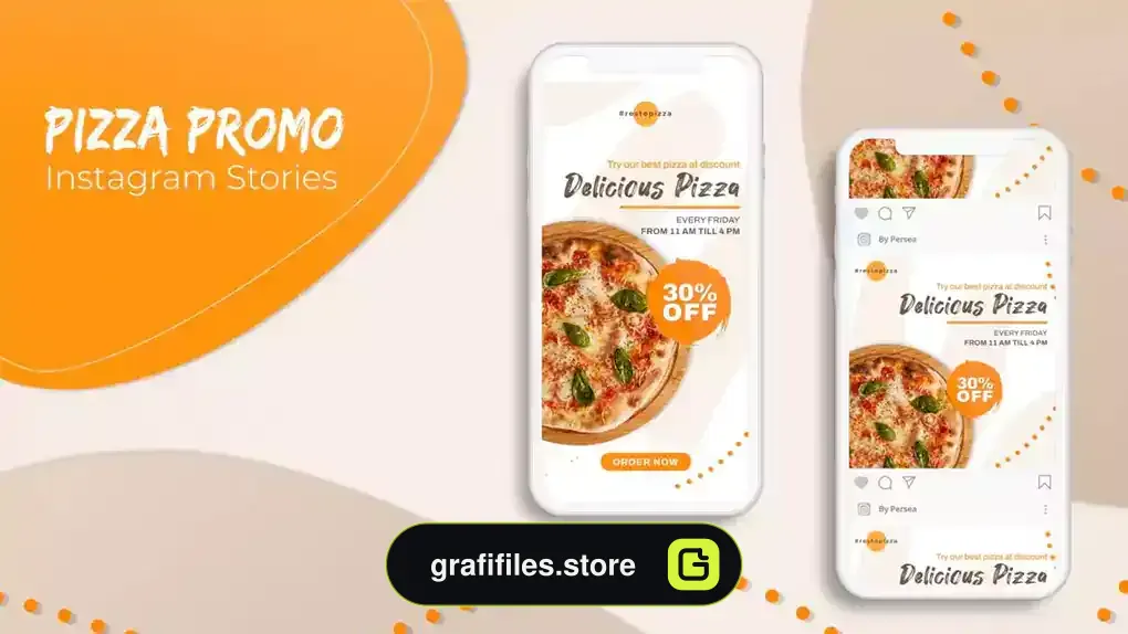 پروژه پریمیر پست و استوری اینستاگرام پیتزا Pizza Stories & Posts