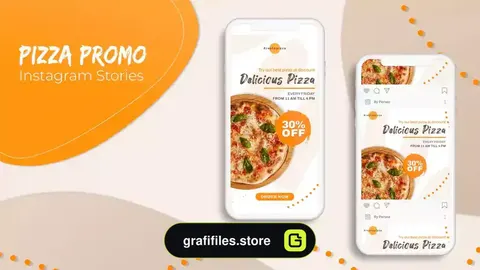 پروژه پریمیر پست و استوری اینستاگرام پیتزا Pizza Stories & Posts