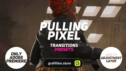 ترانزیشن پریمیر با افکت کششی Pulling Pixel Transition