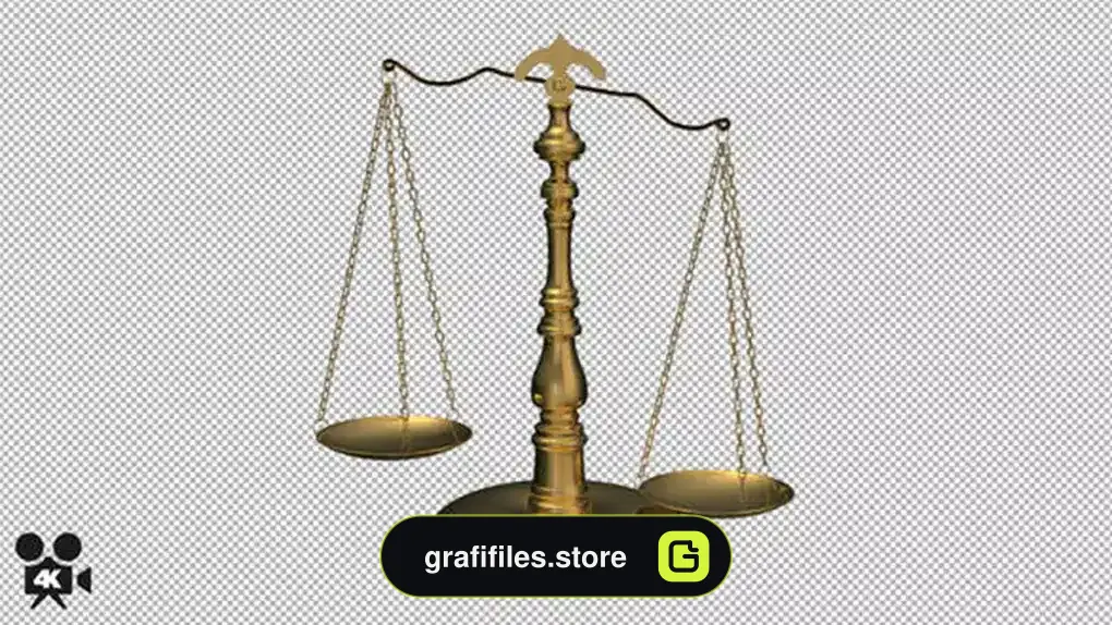 فوتیج چرخش ترازو عدالت Rotating Golden Scale - 4K