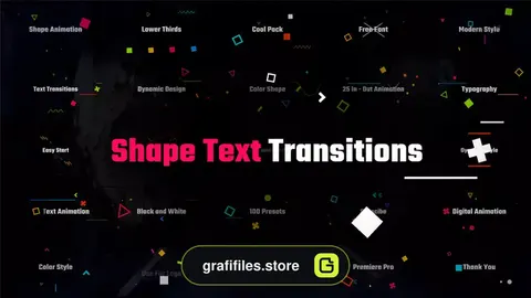 پریست پریمیر 25 متن انیمیت با ترانزیشن Shape Text Transitions