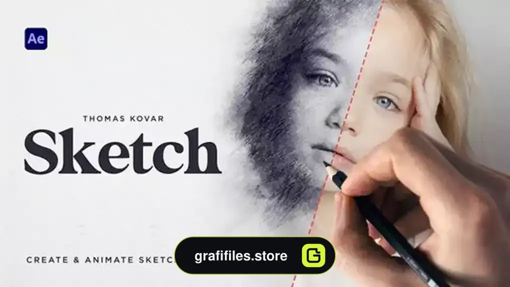 پروژه افترافکت تبدیل عکس به ویدیو اسکچ Sketch