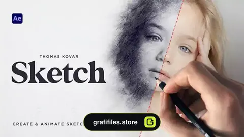 پروژه افترافکت تبدیل عکس به ویدیو اسکچ Sketch