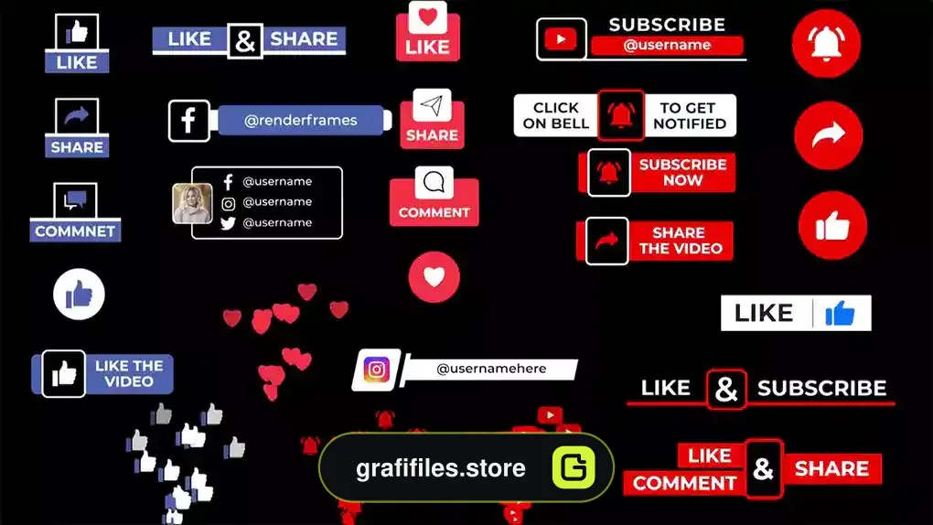 پروژه پریمیر تایتل شبکه اجتماعی Social Media Titles Pack