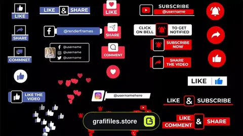 پروژه پریمیر تایتل شبکه اجتماعی Social Media Titles Pack