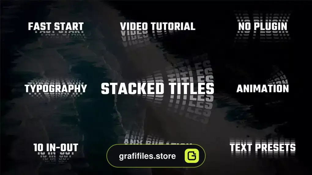 پریست متن پریمیر Stacked Text Animation