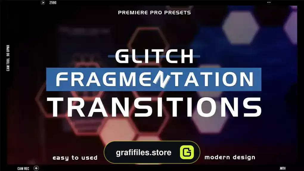 ترانزیشن پریمیر با افکت تکه تکه شدن اشکال Transitions - Glitch Fragmentation