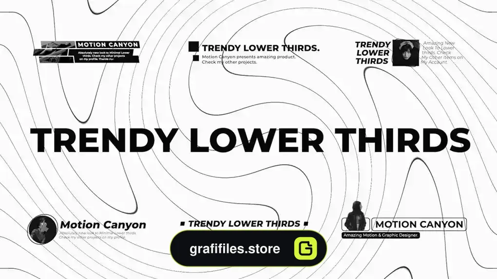 پروژه پریمیر زیرنویس Trendy Lower Thirds