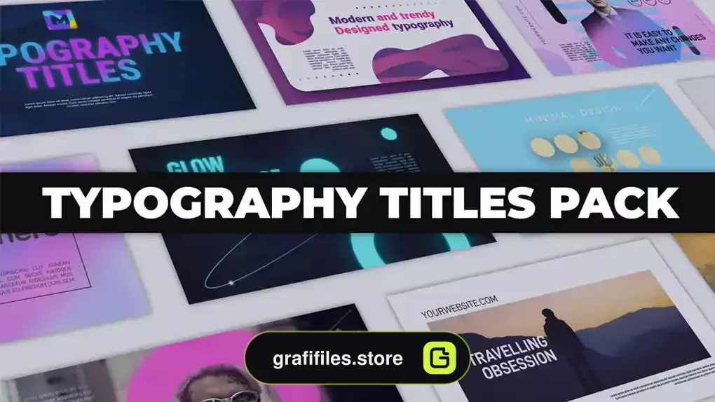 پروژه پریمیر تایتل تایپوگرافی Typography Titles Pack