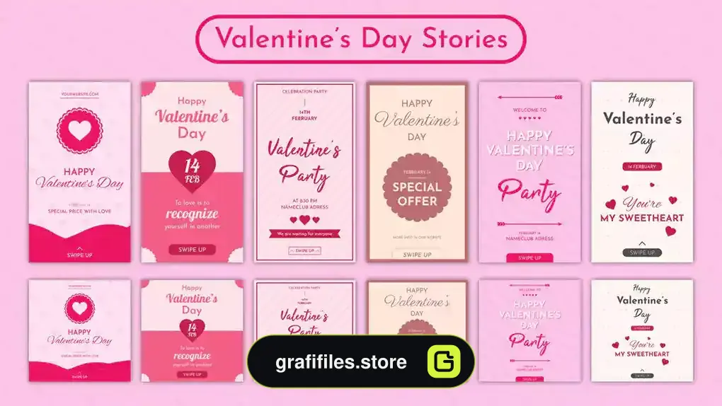 پروژه پریمیر استوری اینستاگرام ولنتاین Valentines Day Stories