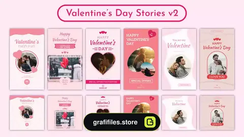 پروژه پریمیر اینستاگرام ولنتاین Valentines Day Stories V2