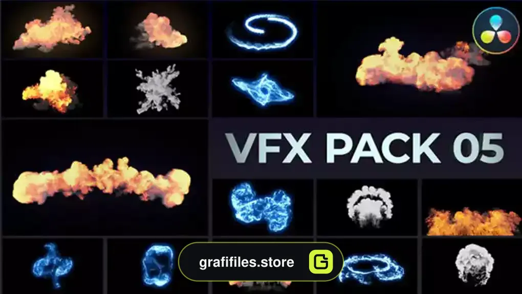 پروژه داوینچی ریزالو جلوه های ویژه VFX Elements Pack 05