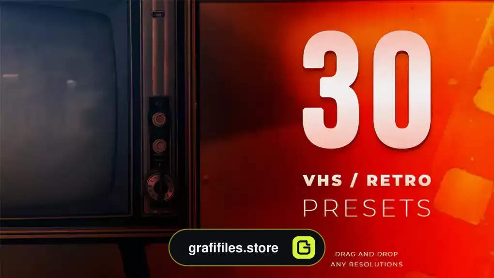 دانلود 30 پریست پریمیر افکت نوار ویدیویی VHS & Retro - Presets Kit