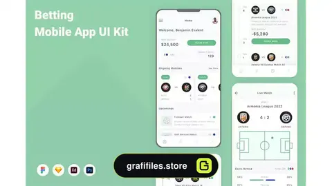 رابط کاربری اپلیکیشن شرط بندی Betting Mobile App UI Kit