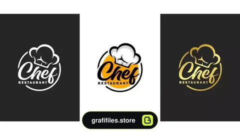 وکتور لوگو سرآشپز Chef logo design vector illustration