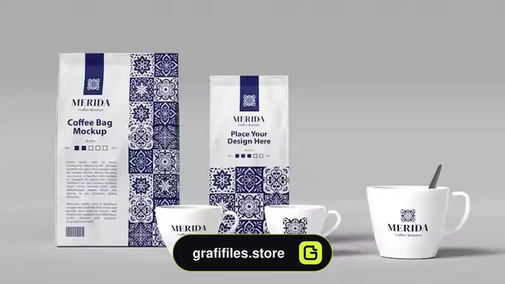 موکاپ بسته بندی قهوه Coffee branding packaging mockup