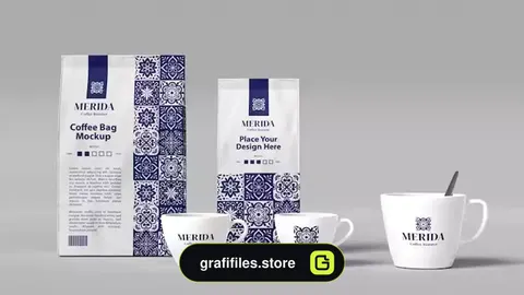 موکاپ بسته بندی قهوه Coffee branding packaging mockup