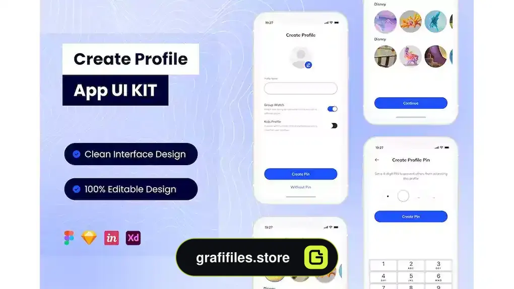 رابط کاربری اپلیکیشن موبایل ساخت پروفایل