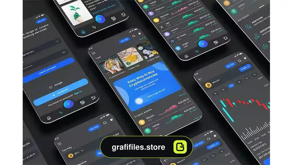 رابط کاربری اپلیکیشن رمز ارز Crypto Black