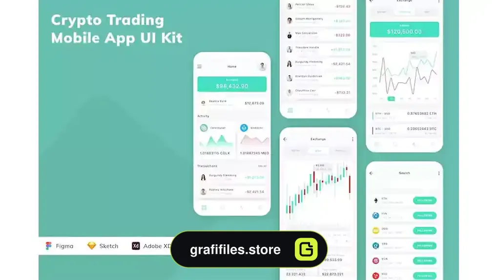 رابط کاربری اپلیکیشن تجارت کریپتو