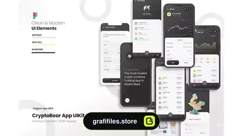 رابط کاربری اپلیکیشن رمز ارز CryptoBear App UIKit