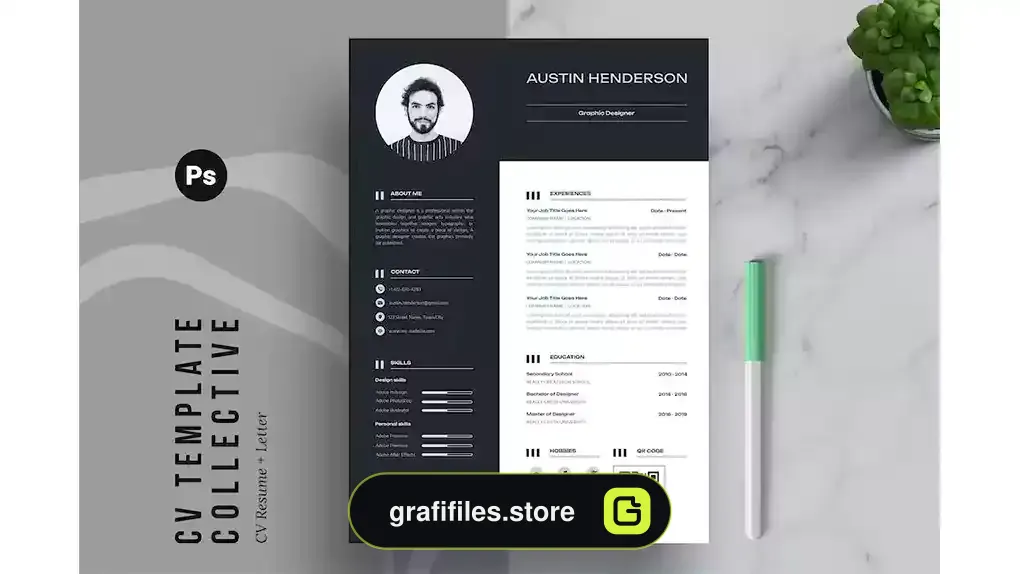 طرح لایه باز رزومه CV Template