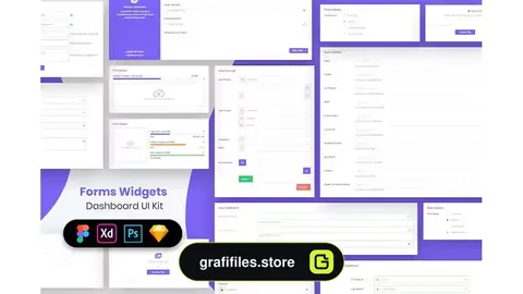رابط کاربری داشبورد مدیریت Forms Widgets Dashboard Ui Kit