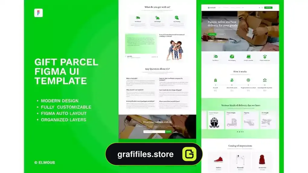 رابط کاربری Gift Parcel Figma UI Template
