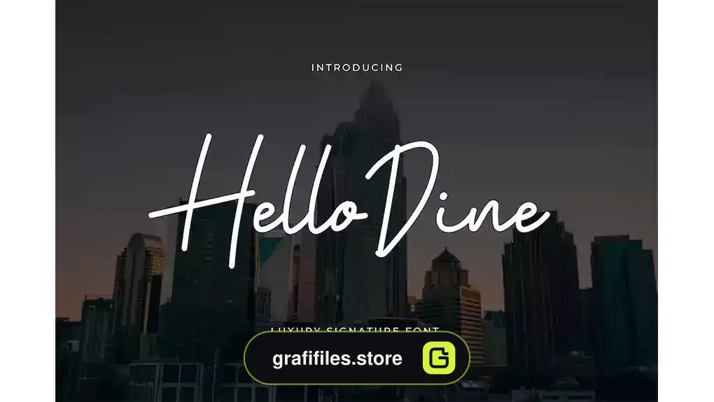 فونت انگلیسی به سبک امضا Hello Dine Signature Font