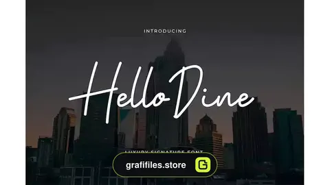 فونت انگلیسی به سبک امضا Hello Dine Signature Font