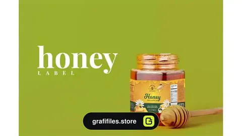وکتور برچسب شیشه عسل Honey Jar Lable Design