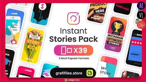 پروژه افترافکت استوری اینستاگرام Instant Stories Pack - AE Version