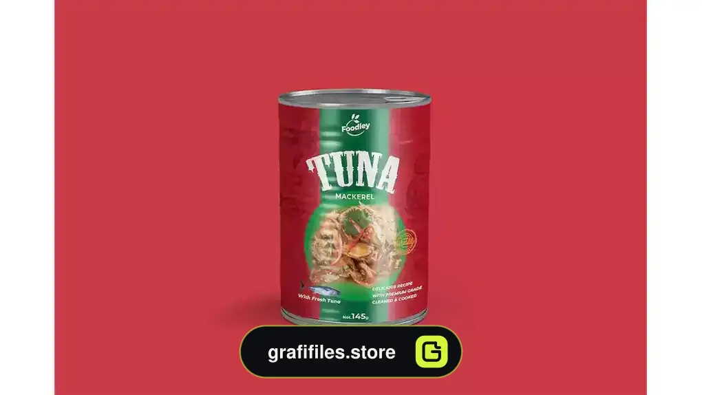 وکتور لیبل قوطی فلزی Mackerel Metal Can Label