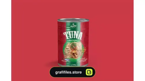 وکتور لیبل قوطی فلزی Mackerel Metal Can Label