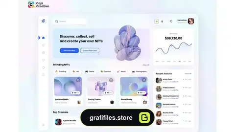 رابط کاربری داشبورد NFTs Dashboard UI Concept