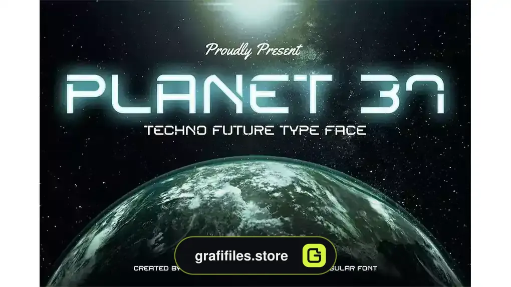 فونت انگلیسی Planet 37 - Futuristic techno font