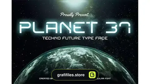 فونت انگلیسی Planet 37 - Futuristic techno font